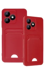 Newface Realme Note 50 4G Kılıf Kelvin Kartvizitli Silikon - Kırmızı - Görsel 3