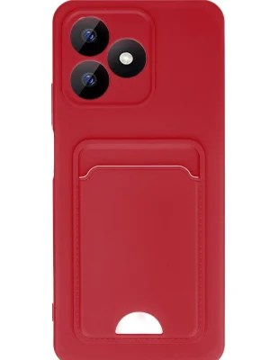 Newface Realme Note 50 4G Kılıf Kelvin Kartvizitli Silikon - Kırmızı