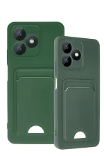 Newface Realme Note 50 4G Kılıf Kelvin Kartvizitli Silikon - Koyu Yeşil - Görsel 3