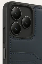 Newface Realme Note 50 4G Kılıf Sara Kartvizitli Deri Kılıf - Lacivert - Görsel 3