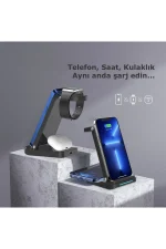 Newface S90 4in1 Kablosuz Şarj Masaüstü Set - Siyah - Görsel 2