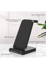 Newface S90 4in1 Kablosuz Şarj Masaüstü Set - Siyah - Görsel 4