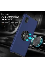 Newface Samsung Galaxy A01 Core Kılıf Elit Yüzüklü Kapak - Lacivert - Görsel 5