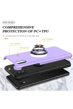 Newface Samsung Galaxy A01 Core Kılıf Elit Yüzüklü Kapak - Mor - Görsel 4