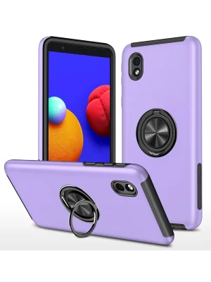Newface Samsung Galaxy A01 Core Kılıf Elit Yüzüklü Kapak - Mor