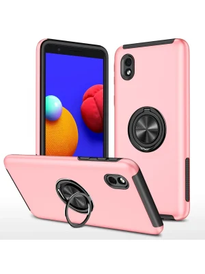 Newface Samsung Galaxy A01 Core Kılıf Elit Yüzüklü Kapak - Pembe