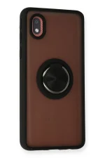 Newface Samsung Galaxy A01 Core Kılıf Montreal Yüzüklü Silikon Kapak - Siyah - Görsel 2