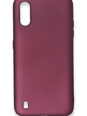 Newface Samsung Galaxy A01 Kılıf First Silikon - Mürdüm