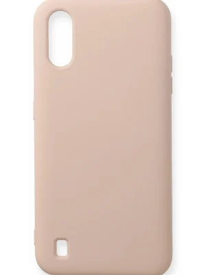 Newface Samsung Galaxy A01 Kılıf Nano içi Kadife Silikon - Pudra