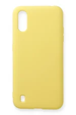 Newface Samsung Galaxy A01 Kılıf Nano içi Kadife Silikon - Sarı