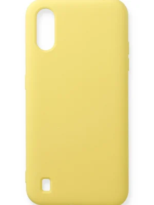Newface Samsung Galaxy A01 Kılıf Nano içi Kadife Silikon - Sarı