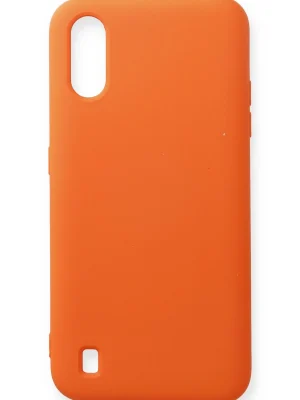 Newface Samsung Galaxy A01 Kılıf Nano içi Kadife Silikon - Turuncu