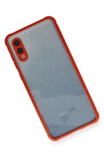 Newface Samsung Galaxy A02 Kılıf Miami Şeffaf Silikon - Kırmızı - Görsel 3