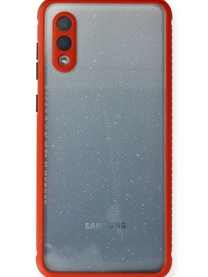 Newface Samsung Galaxy A02 Kılıf Miami Şeffaf Silikon - Kırmızı