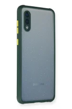 Newface Samsung Galaxy A02 Kılıf Miami Şeffaf Silikon - Koyu Yeşil - Görsel 2