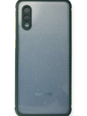 Newface Samsung Galaxy A02 Kılıf Miami Şeffaf Silikon - Koyu Yeşil