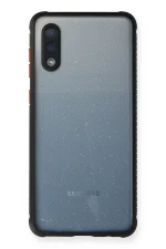 Newface Samsung Galaxy A02 Kılıf Miami Şeffaf Silikon - Siyah