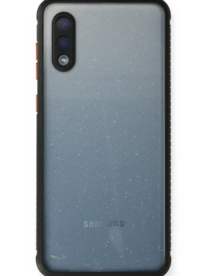 Newface Samsung Galaxy A02 Kılıf Miami Şeffaf Silikon - Siyah
