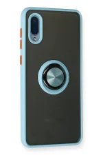 Newface Samsung Galaxy A02 Kılıf Montreal Yüzüklü Silikon Kapak - Buz Mavi - Görsel 2