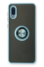 Newface Samsung Galaxy A02 Kılıf Montreal Yüzüklü Silikon Kapak - Buz Mavi