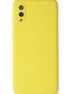Newface Samsung Galaxy A02 Kılıf Nano içi Kadife Silikon - Sarı