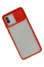 Newface Samsung Galaxy A02 Kılıf Palm Buzlu Kamera Sürgülü Silikon - Kırmızı - Görsel 2
