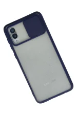 Newface Samsung Galaxy A02 Kılıf Palm Buzlu Kamera Sürgülü Silikon - Lacivert - Görsel 2