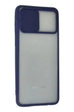 Newface Samsung Galaxy A02 Kılıf Palm Buzlu Kamera Sürgülü Silikon - Lacivert - Görsel 3