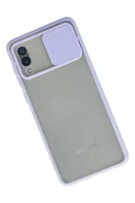 Newface Samsung Galaxy A02 Kılıf Palm Buzlu Kamera Sürgülü Silikon - Lila - Görsel 2
