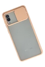 Newface Samsung Galaxy A02 Kılıf Palm Buzlu Kamera Sürgülü Silikon - Pembe - Görsel 2