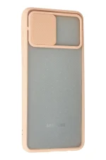 Newface Samsung Galaxy A02 Kılıf Palm Buzlu Kamera Sürgülü Silikon - Pembe - Görsel 3