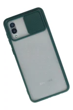 Newface Samsung Galaxy A02 Kılıf Palm Buzlu Kamera Sürgülü Silikon - Yeşil - Görsel 2