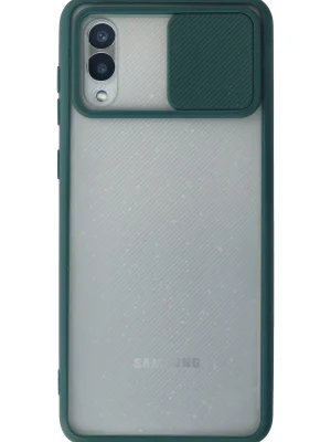 Newface Samsung Galaxy A02 Kılıf Palm Buzlu Kamera Sürgülü Silikon - Yeşil