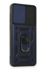 Newface Samsung Galaxy A02 Kılıf Pars Lens Yüzüklü Silikon - Lacivert - Görsel 2