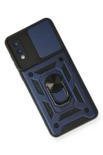 Newface Samsung Galaxy A02 Kılıf Pars Lens Yüzüklü Silikon - Lacivert - Görsel 3