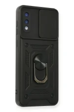 Newface Samsung Galaxy A02 Kılıf Pars Lens Yüzüklü Silikon - Siyah - Görsel 2