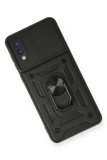 Newface Samsung Galaxy A02 Kılıf Pars Lens Yüzüklü Silikon - Siyah - Görsel 3