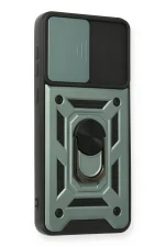 Newface Samsung Galaxy A02 Kılıf Pars Lens Yüzüklü Silikon - Yeşil - Görsel 3