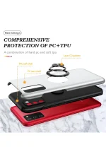 Newface Samsung Galaxy A02S Kılıf Elit Yüzüklü Kapak - Gümüş - Görsel 2