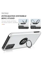 Newface Samsung Galaxy A02S Kılıf Elit Yüzüklü Kapak - Gümüş - Görsel 3