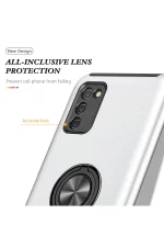 Newface Samsung Galaxy A02S Kılıf Elit Yüzüklü Kapak - Gümüş - Görsel 4