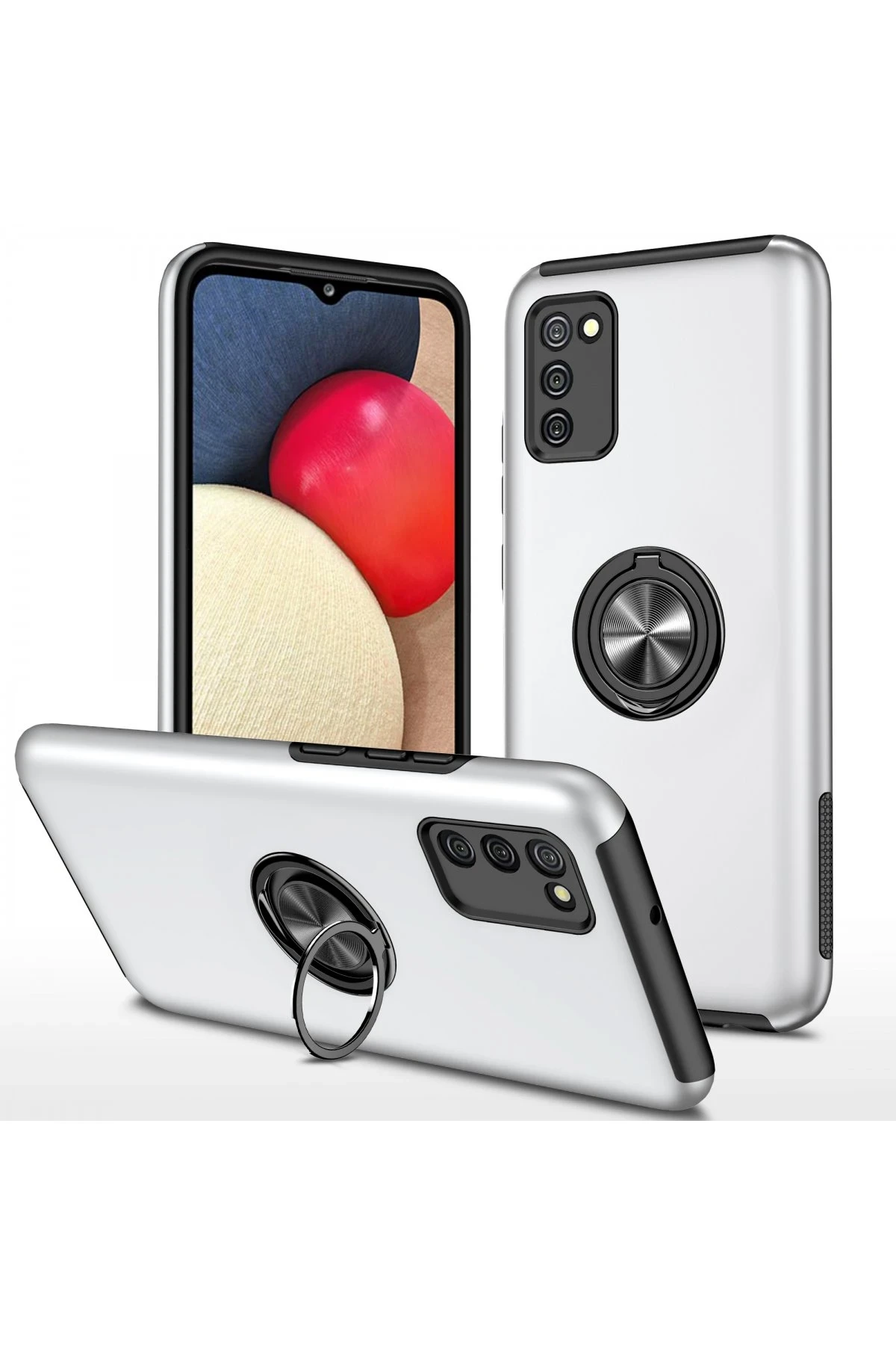 newface-samsung-galaxy-a02s-kilif-elit-yuzuklu-kapak-gumus-default.webp Newface Samsung Galaxy A02S Kılıf Elit Yüzüklü Kapak - Gümüş - Görsel 1