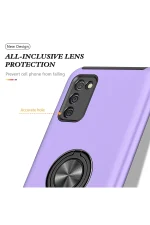Newface Samsung Galaxy A02S Kılıf Elit Yüzüklü Kapak - Mor - Görsel 2