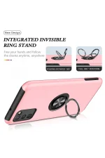 Newface Samsung Galaxy A02S Kılıf Elit Yüzüklü Kapak - Pembe - Görsel 3