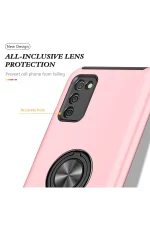 Newface Samsung Galaxy A02S Kılıf Elit Yüzüklü Kapak - Pembe - Görsel 4