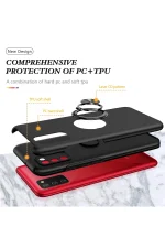 Newface Samsung Galaxy A02S Kılıf Elit Yüzüklü Kapak - Siyah - Görsel 2