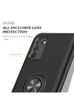 Newface Samsung Galaxy A02S Kılıf Elit Yüzüklü Kapak - Siyah - Görsel 4