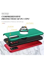 Newface Samsung Galaxy A02S Kılıf Elit Yüzüklü Kapak - Yeşil - Görsel 2