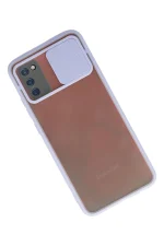 Newface Samsung Galaxy A02S Kılıf Palm Buzlu Kamera Sürgülü Silikon - Lila - Görsel 2