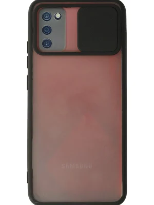 Newface Samsung Galaxy A02S Kılıf Palm Buzlu Kamera Sürgülü Silikon - Siyah
